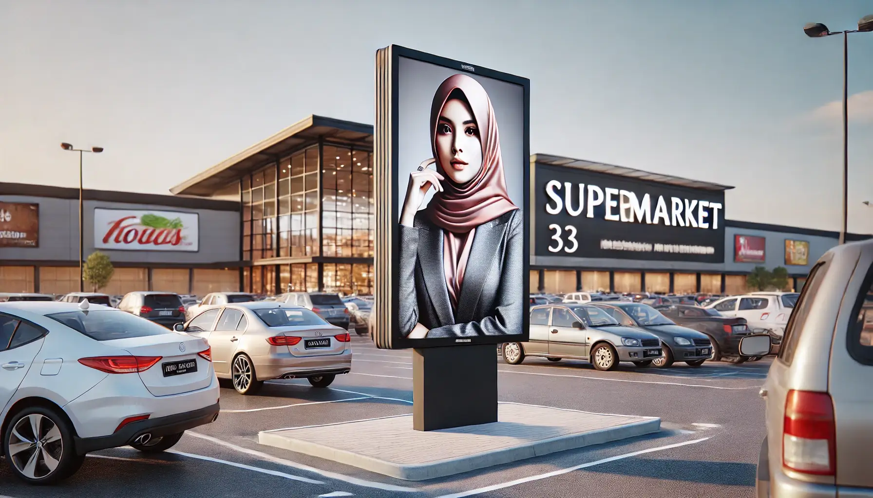 LED Video Wall Billboard in the supermarket