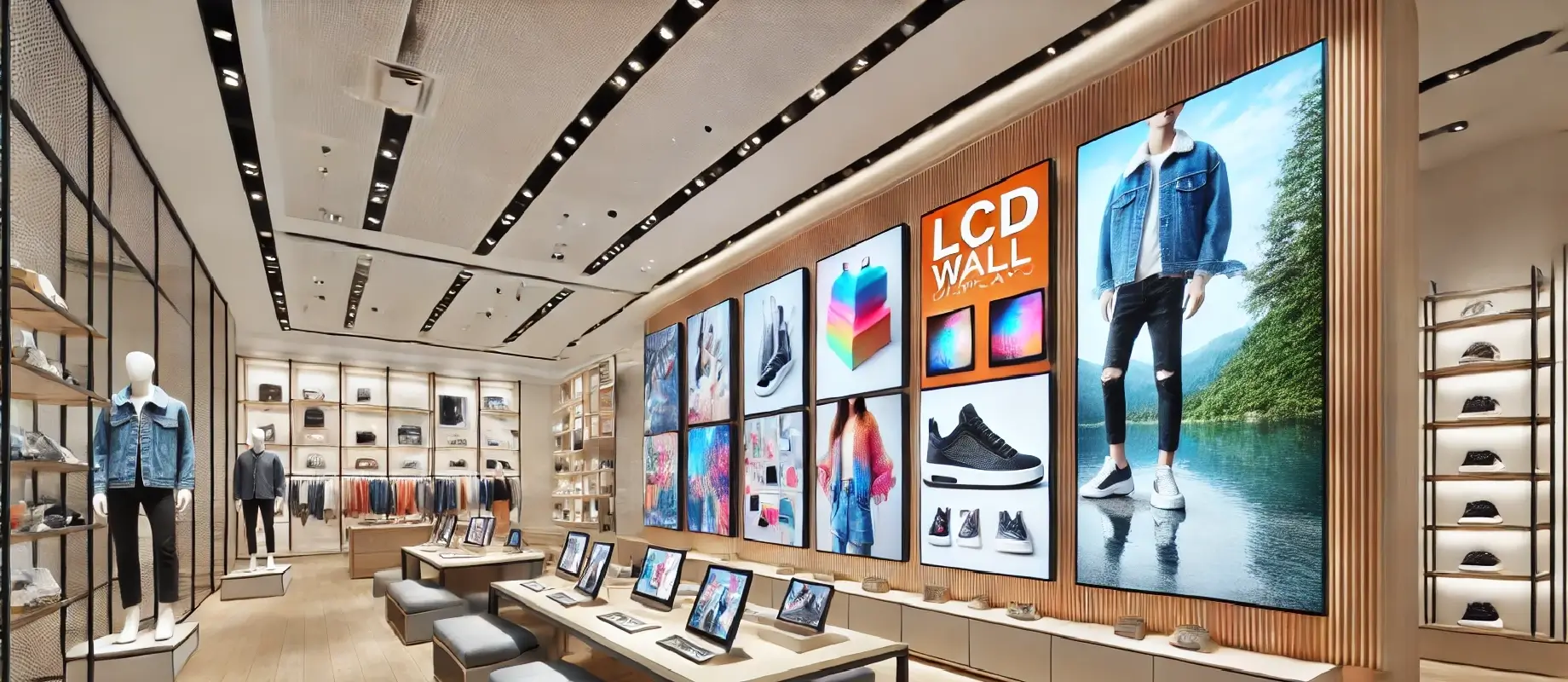 lcd wall retail